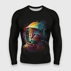 Рашгард мужской Кот в скафандре - космонавт, цвет: 3D-принт