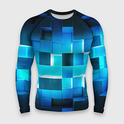 Рашгард мужской Неоновые кубы с подсветкой, цвет: 3D-принт