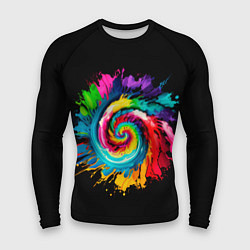 Рашгард мужской Тай-дай разноцветная спираль, цвет: 3D-принт