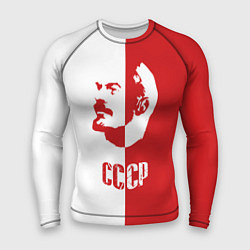 Рашгард мужской Красно белый Ленин, цвет: 3D-принт