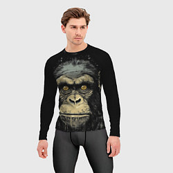 Рашгард мужской Портрет обезьяны: арт нейросети, цвет: 3D-принт — фото 2