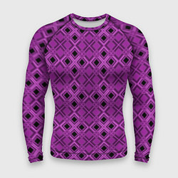 Рашгард мужской Геометрический узор в пурпурных и лиловых тонах, цвет: 3D-принт
