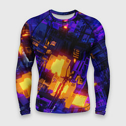 Мужской рашгард Фиолетовая и оранжевая схема