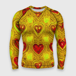 Рашгард мужской Узор рубиновые сердца, цвет: 3D-принт