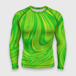 Рашгард мужской Насыщенный зеленый абстракция, цвет: 3D-принт