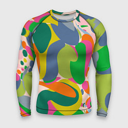 Рашгард мужской Краски абстрактные линии, цвет: 3D-принт
