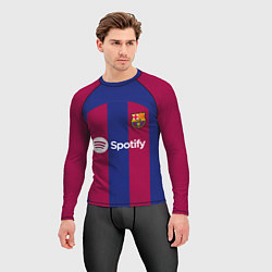 Рашгард мужской ФК Барселона форма 2324 домашняя, цвет: 3D-принт — фото 2