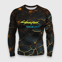 Рашгард мужской Cyberpunk 2077 phantom liberty gold abstract, цвет: 3D-принт