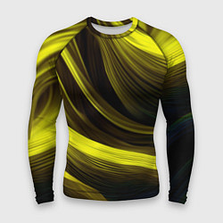 Рашгард мужской Черные и желтые линии, цвет: 3D-принт
