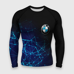 Рашгард мужской BMW - логотип с геометрическим фоном, цвет: 3D-принт