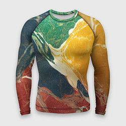 Рашгард мужской Мраморная радуга, цвет: 3D-принт