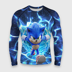 Рашгард мужской Sonic electric waves, цвет: 3D-принт