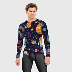 Рашгард мужской Яркий космический паттерн, цвет: 3D-принт — фото 2