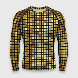 Рашгард мужской Золотая мозаика, поверхность диско шара, цвет: 3D-принт