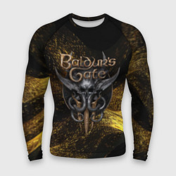 Рашгард мужской Baldurs Gate 3 logo gold black, цвет: 3D-принт