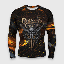 Мужской рашгард Baldurs Gate 3 logo gold and black