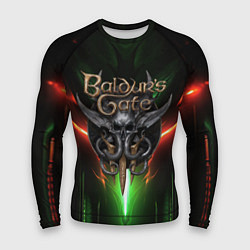 Мужской рашгард Baldurs Gate 3 logo green red light