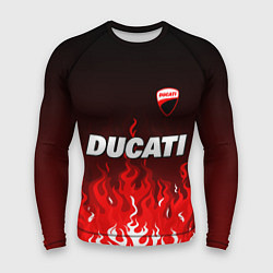 Мужской рашгард Ducati- красное пламя
