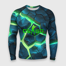 Мужской рашгард CS GO green texture logo
