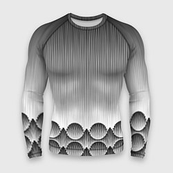 Рашгард мужской Круглая полосатая геометрия, цвет: 3D-принт