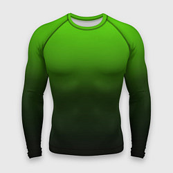 Рашгард мужской Градиент ядовитый зеленый - черный, цвет: 3D-принт
