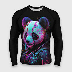 Рашгард мужской Панда в красках киберпанк, цвет: 3D-принт