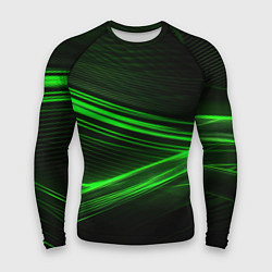 Рашгард мужской Зеленые абстрактный линии, цвет: 3D-принт