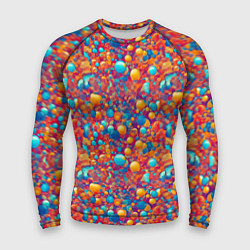 Рашгард мужской Разноцветные пузырики узор, цвет: 3D-принт