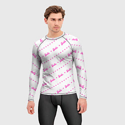 Рашгард мужской Барби паттерн - логотип и сердечки, цвет: 3D-принт — фото 2