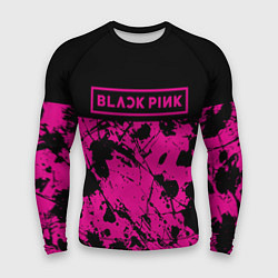 Мужской рашгард Black pink - emblem - pattern - music