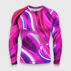 Рашгард мужской Розовая плавная абстракция, цвет: 3D-принт