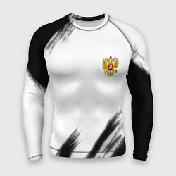 Рашгард мужской Russia sport черно белый, цвет: 3D-принт