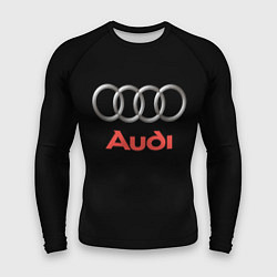 Рашгард мужской Audi sport на чёрном, цвет: 3D-принт