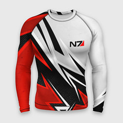 Мужской рашгард N7 mass effect - white and red