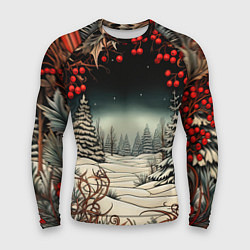 Мужской рашгард Новый год природа