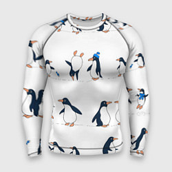 Рашгард мужской Семейство пингвинов на прогулке, цвет: 3D-принт