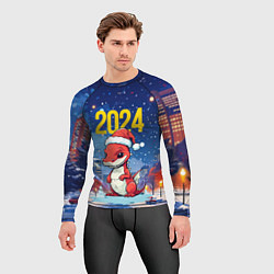 Рашгард мужской 2024 красный новогодний дракон, цвет: 3D-принт — фото 2