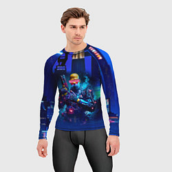 Рашгард мужской Крутой Гомер Симпсон - киберпанк, цвет: 3D-принт — фото 2