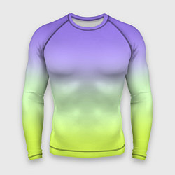 Рашгард мужской Фиолетовый мятный и желто-зеленый градиент, цвет: 3D-принт