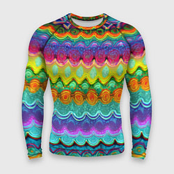 Рашгард мужской Разноцветные волнистые узоры, цвет: 3D-принт