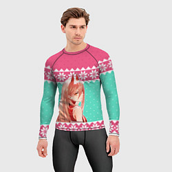 Рашгард мужской Новогодний свитер Пауэр, цвет: 3D-принт — фото 2