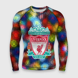 Мужской рашгард Liverpool все logo неон