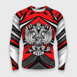 Рашгард мужской Россия - красная геометрия, цвет: 3D-принт