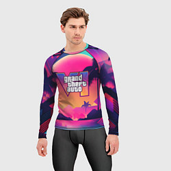 Рашгард мужской GTA 6 закат солнца, цвет: 3D-принт — фото 2