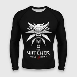 Мужской рашгард The Witcher белое лого гейм