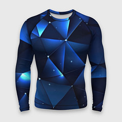 Рашгард мужской Синяя геометрическая абстракция, цвет: 3D-принт