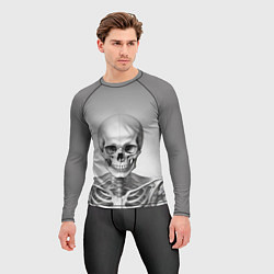 Рашгард мужской Скелет черно белый, цвет: 3D-принт — фото 2