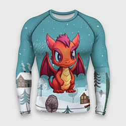 Рашгард мужской Красный строгий дракоша, цвет: 3D-принт