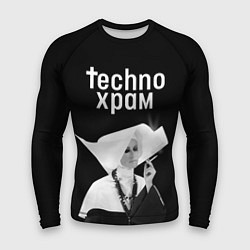 Рашгард мужской Techno храм курящая монашка, цвет: 3D-принт