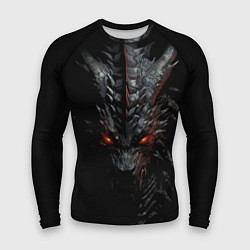 Рашгард мужской Черный пещерный дракон символ 2024, цвет: 3D-принт